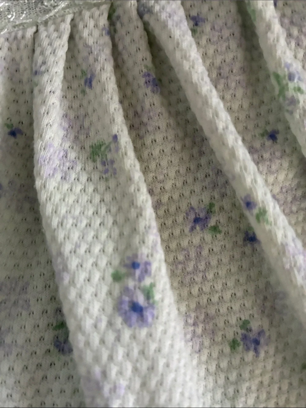 Earth Angels Lace-Trim Nightgown in Pale Lavender and Mint - Picture 5 of 5
